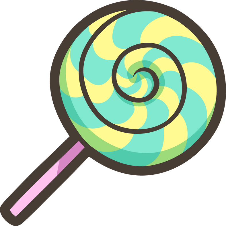 Round Swirl Lollipop on a Stick 